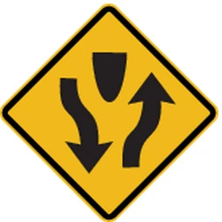 Warning for a divided road.
