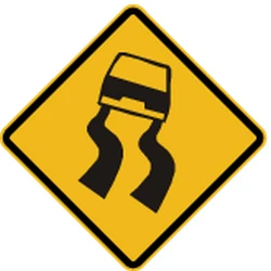 Warning for a slippery road surface.