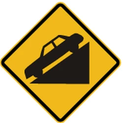 Warning for a steep descent.