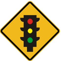 Warning for a traffic light.