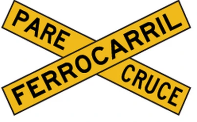 Warning for a railroad crossing with 1 railway.