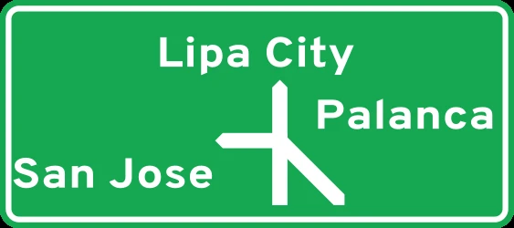 Information about the directions of the crossroad.