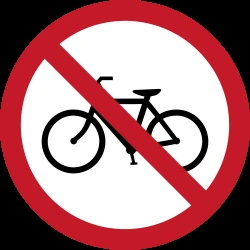 Cyclists prohibited.