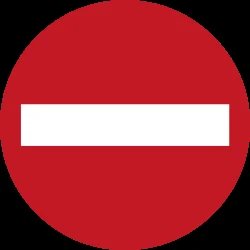 Direction prohibited
(road with one-way traffic).
