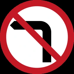 Turning left prohibited.