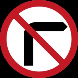 Turning right prohibited.