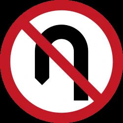 Turning around prohibited (U-turn).
