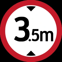 Vehicles higher than indicated prohibited.