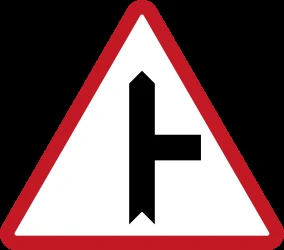 Warning for a crossroad with side road on the right.