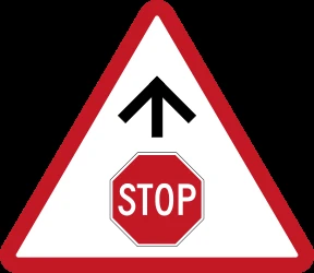 Stop and give way ahead.