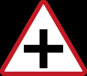 Warning for an uncontrolled crossroad.
