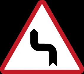 Warning for a double sharp curve, first left then right.
