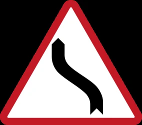 Warning for a double curve, first left then right.