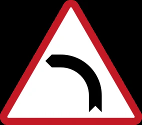 Warning for a curve to the left.