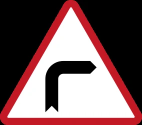 Warning for a sharp curve to the right.