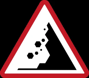 Warning for falling rocks.
