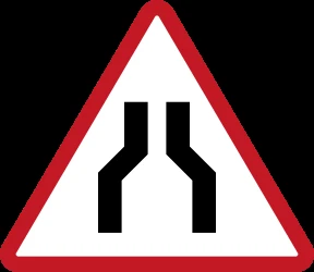 Warning for a road narrowing.