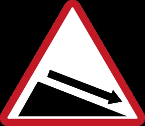 Warning for a steep descent.