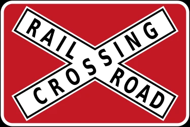 Warning for a railroad crossing with 1 railway.