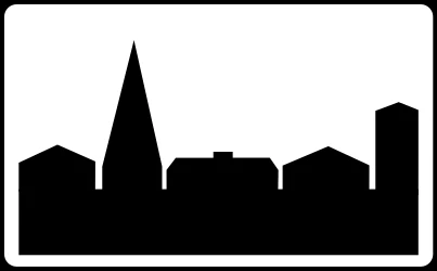 Begin of a built-up area.