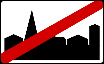 End of the built-up area.