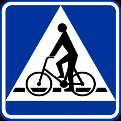 Crossing for cyclists.