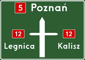 Information about the directions of the crossroad.