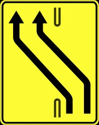 Temporary change in the direction of the lanes.