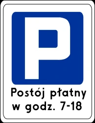 Begin of a parking zone.