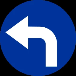 Turning left mandatory.