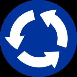 Mandatory direction of the roundabout.