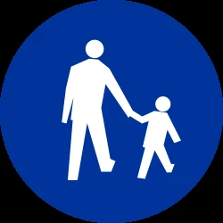 Mandatory path for pedestrians.