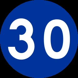 Begin of a minimum speed.