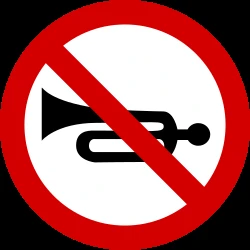 Using the horn prohibited.