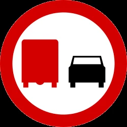 Overtaking prohibited for trucks.