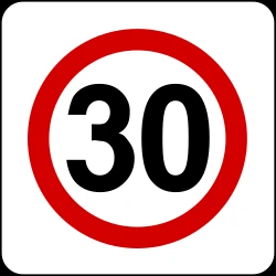 Begin of a zone with speed limit.
