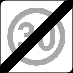 End of the zone with speed limit.