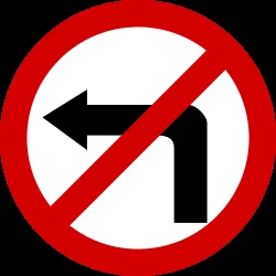 Turning left prohibited.