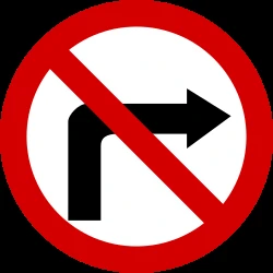 Turning right prohibited.