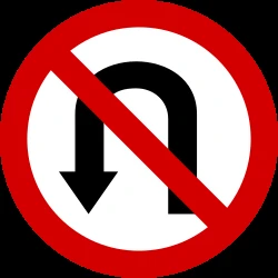 Turning around prohibited (U-turn).