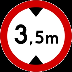 Vehicles higher than indicated prohibited.