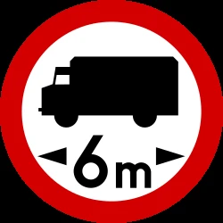 Vehicles longer than indicated prohibited.