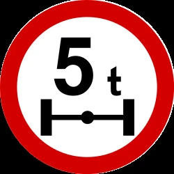 Vehicles with an axle weight heavier than indicated prohibited.