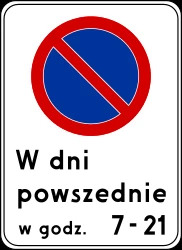 Begin of zone where parking is prohibited.