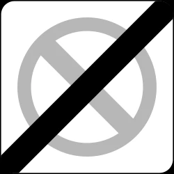 End of the zone where parking is prohibited.