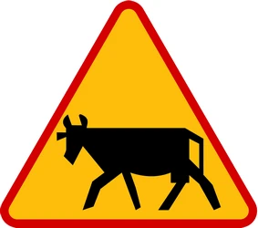 Warning for cattle on the road.