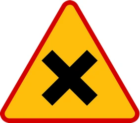 Warning for an uncontrolled crossroad.