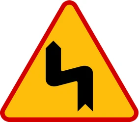 Warning for a double curve, first left then right.