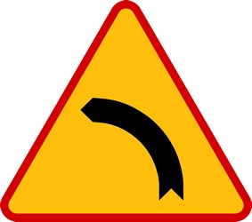 Warning for a curve to the left.