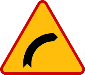 Warning for a curve to the right.